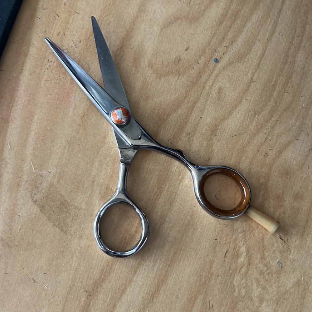 Professional Silver and Brown Hair Scissors - Picture 3 of 4